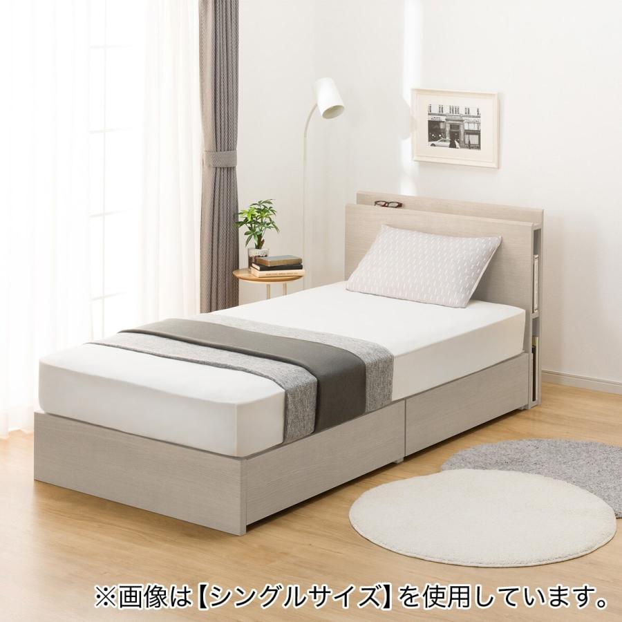 ニトリ（NITORI） ダブル 棚・サイド収納付きベッドフレーム(NS-003 浅