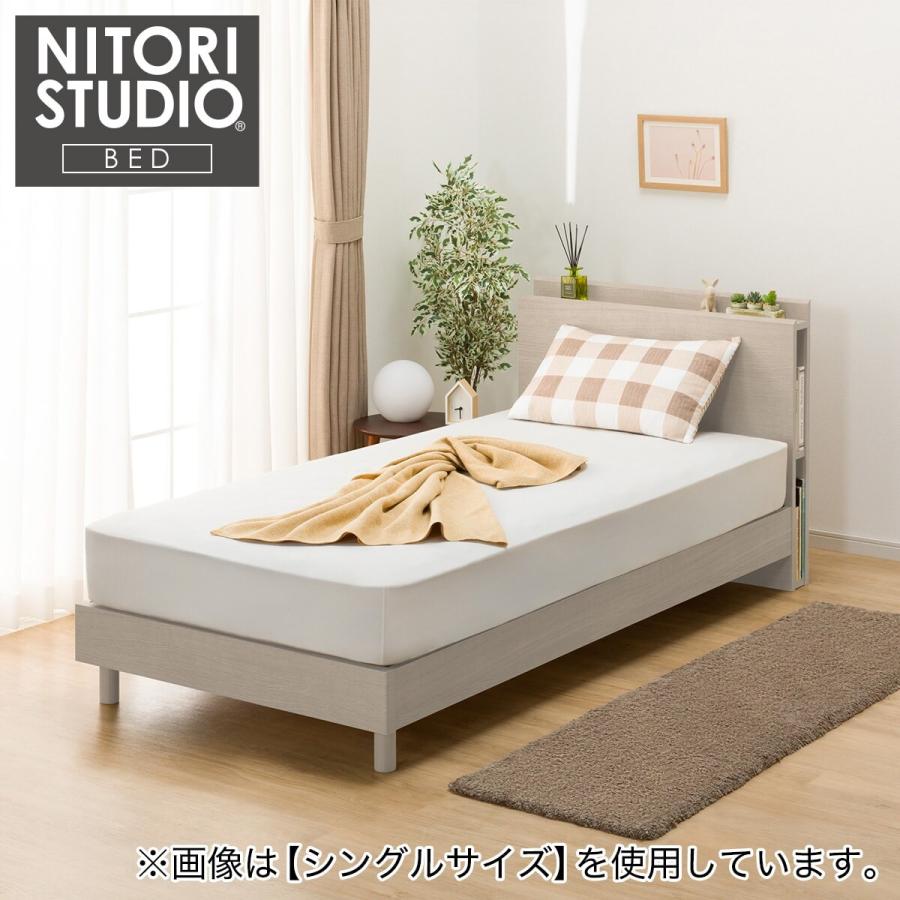 【もも】最終値下げ ニトリクイーンサイズフレームのみ ニトリ（NITORI） ベッドフレーム クイーン 棚・サイド収納付きタイプ