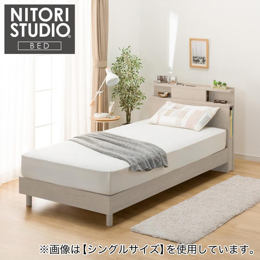 ニトリ セミダブル 棚・照明・サイド収納付きベッドフレーム(NS ニトリ セミダブル 棚・照明・サイド収納付きベッドフレーム(NS