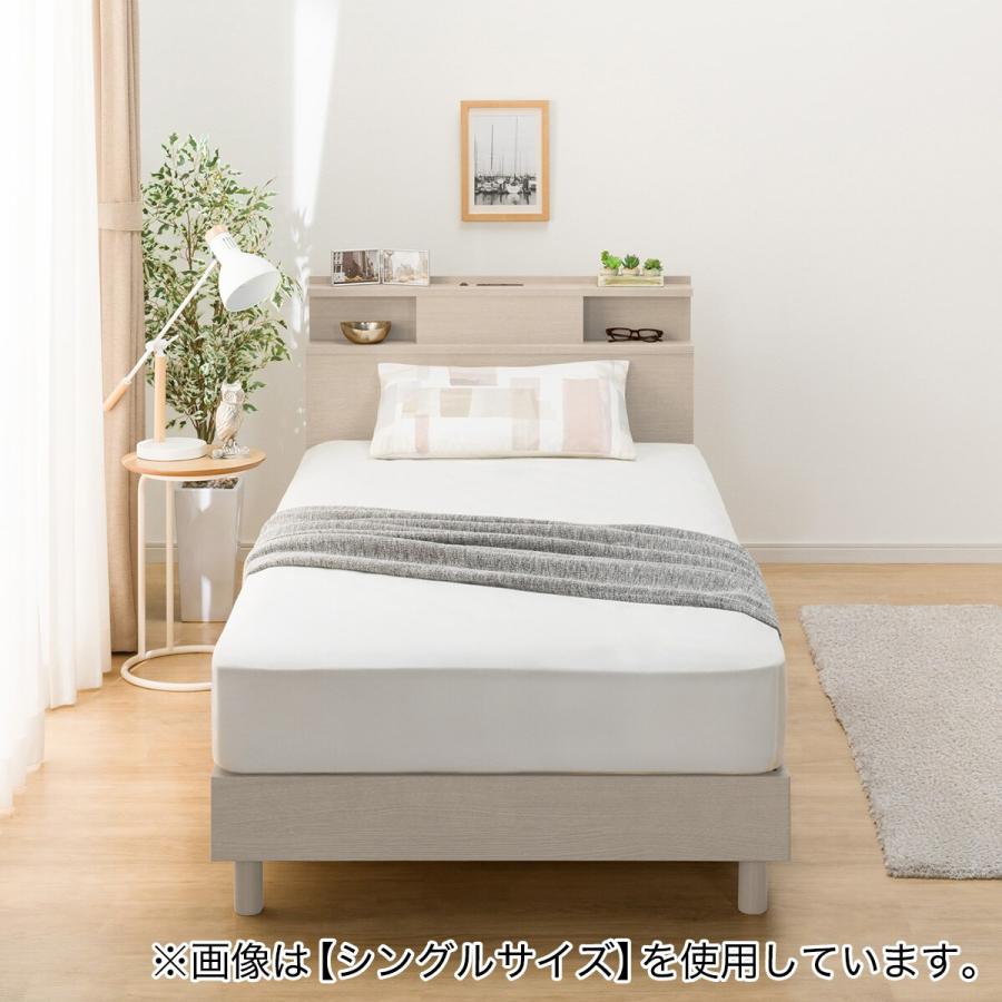 ニトリ（NITORI） セミダブル 棚・照明・サイド収納付きベッドフレーム