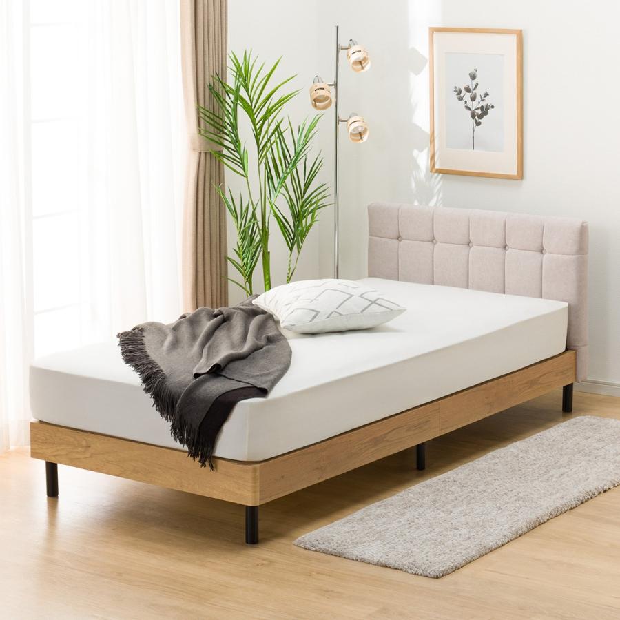 ニトリ（NITORI） ベッド 布張りヘッドボード付きシングルすのこベッド