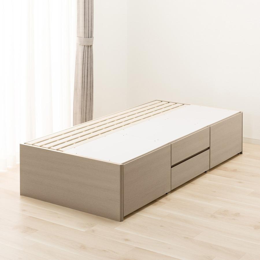 ニトリ すのこシングルチェストベッドフレーム(N-ジオHL GY 40M