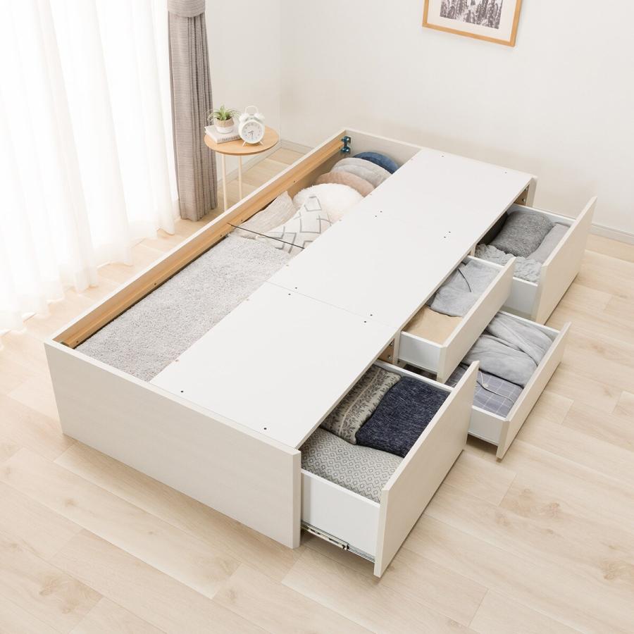 【かな】ニトリ ジオチェスト シングル シングルフラットヘッドボードチェストベッドフレーム(N-ジオF