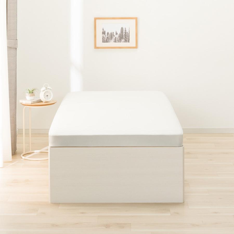 ニトリシングルベッドフレーム ジオチェスト　ホワイトウォッシュ 大容量収納付き】すのこチェストベッドフレーム(シングル N-ジオ