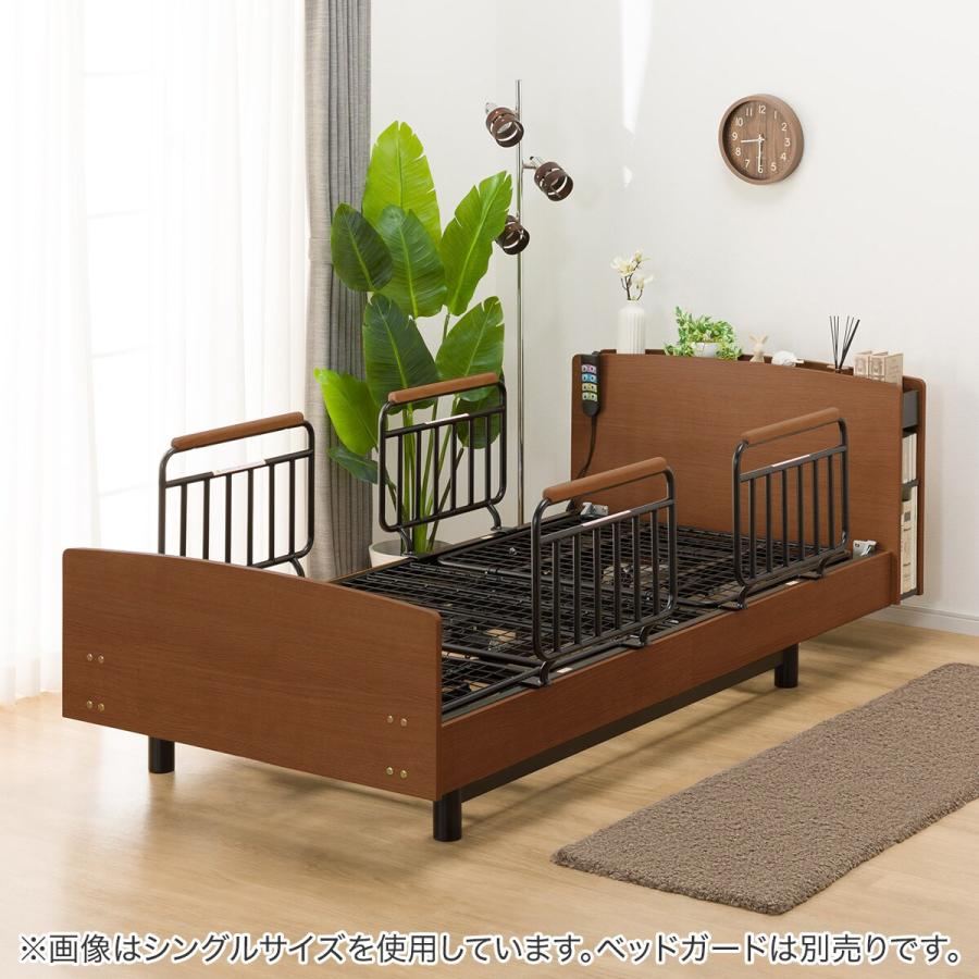 電動セミダブルベッドフレーム(ライズ3 3M-C MBR) ニトリ