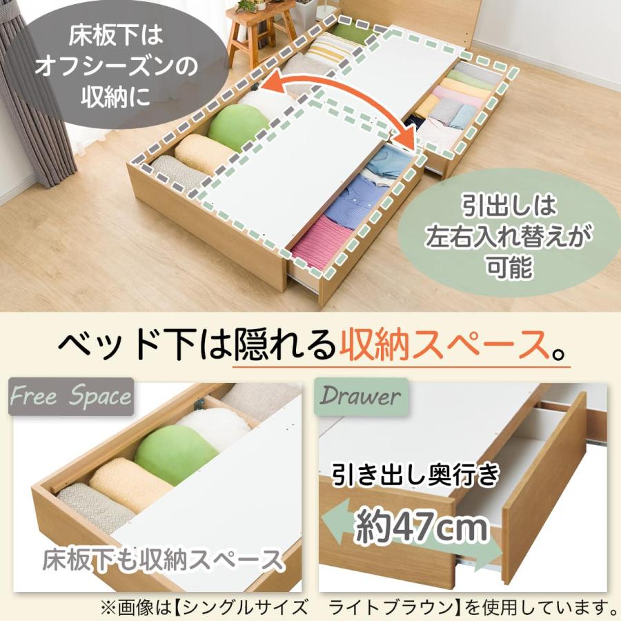 ニトリ（NITORI） 収納付きベッドフレーム シングル フラットタイプ