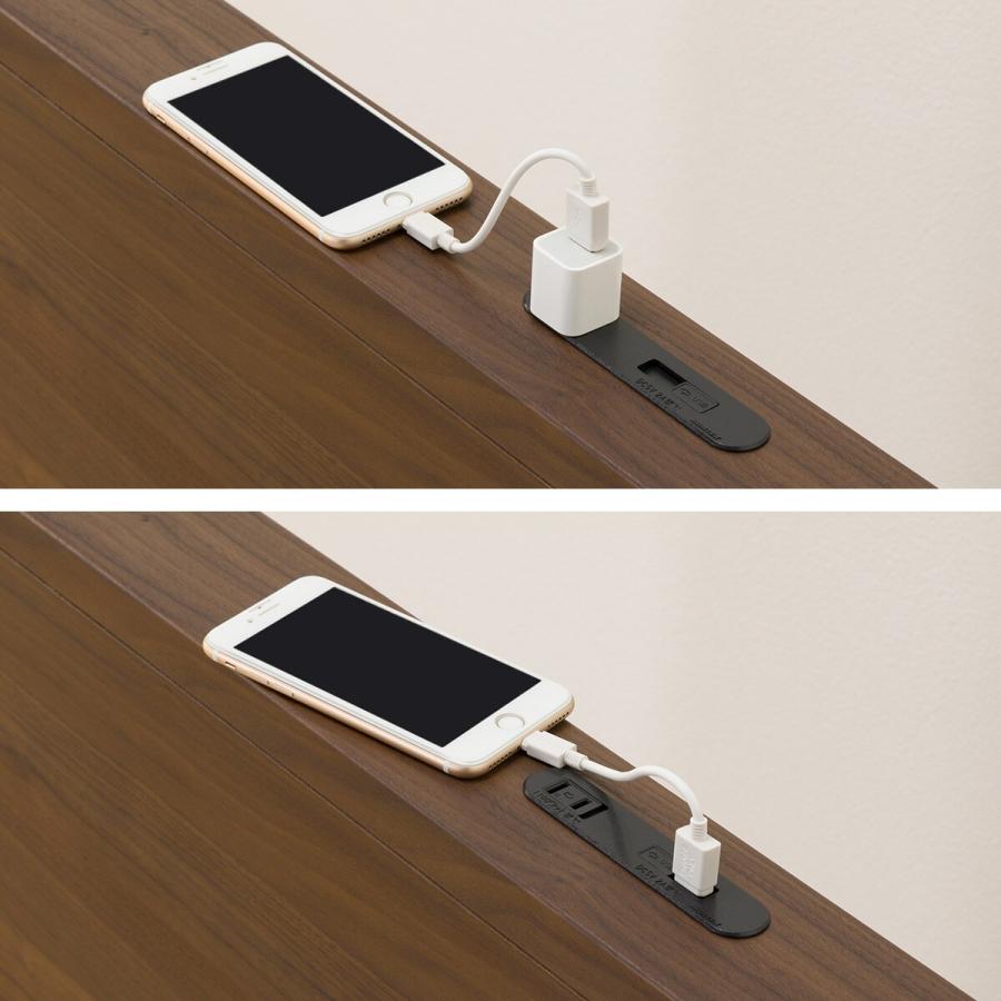 ニトリ（NITORI） ダブル ミニ棚付きベッドフレーム(NS-002 浅型/床板