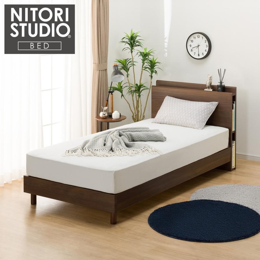ニトリ（NITORI） シングル 棚・サイド収納付きベッドフレーム(NS-003