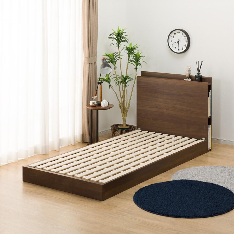 ニトリ（NITORI） シングル 棚・サイド収納付きベッドフレーム(NS-003