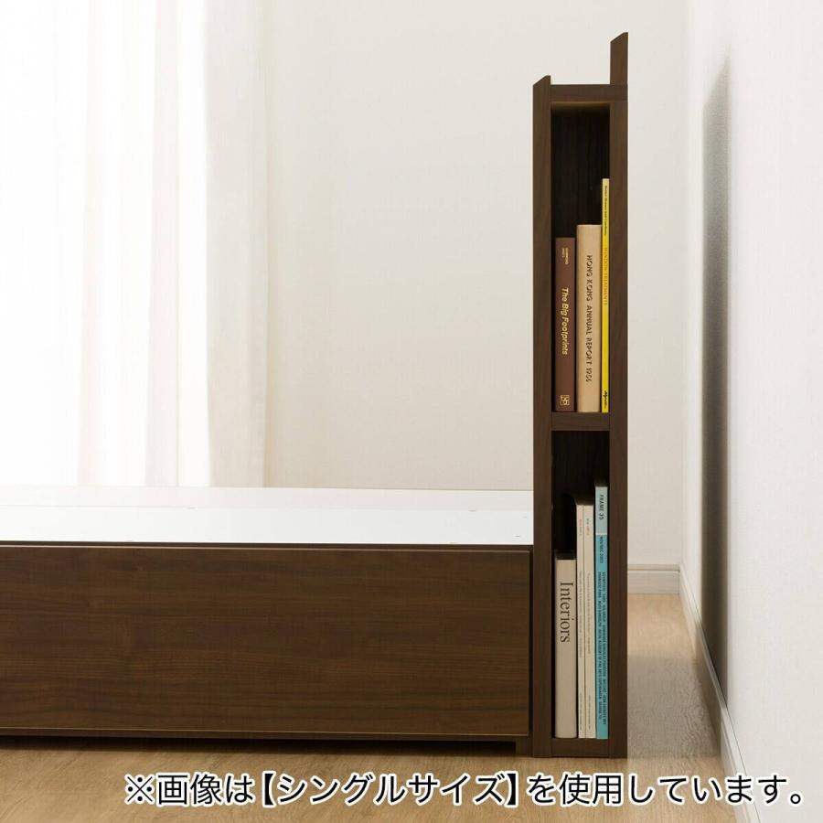 ニトリ（NITORI） 収納付きベッドフレーム セミダブル 棚・サイド収納