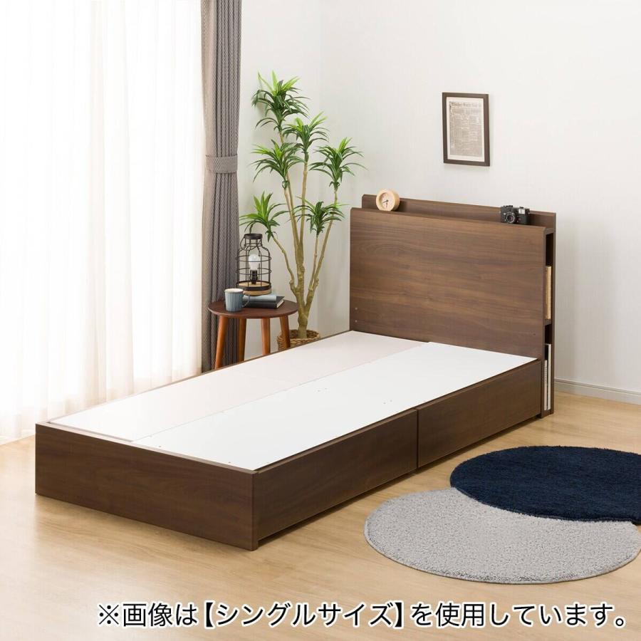 ニトリ（NITORI） 収納付きベッドフレーム セミダブル 棚・サイド収納
