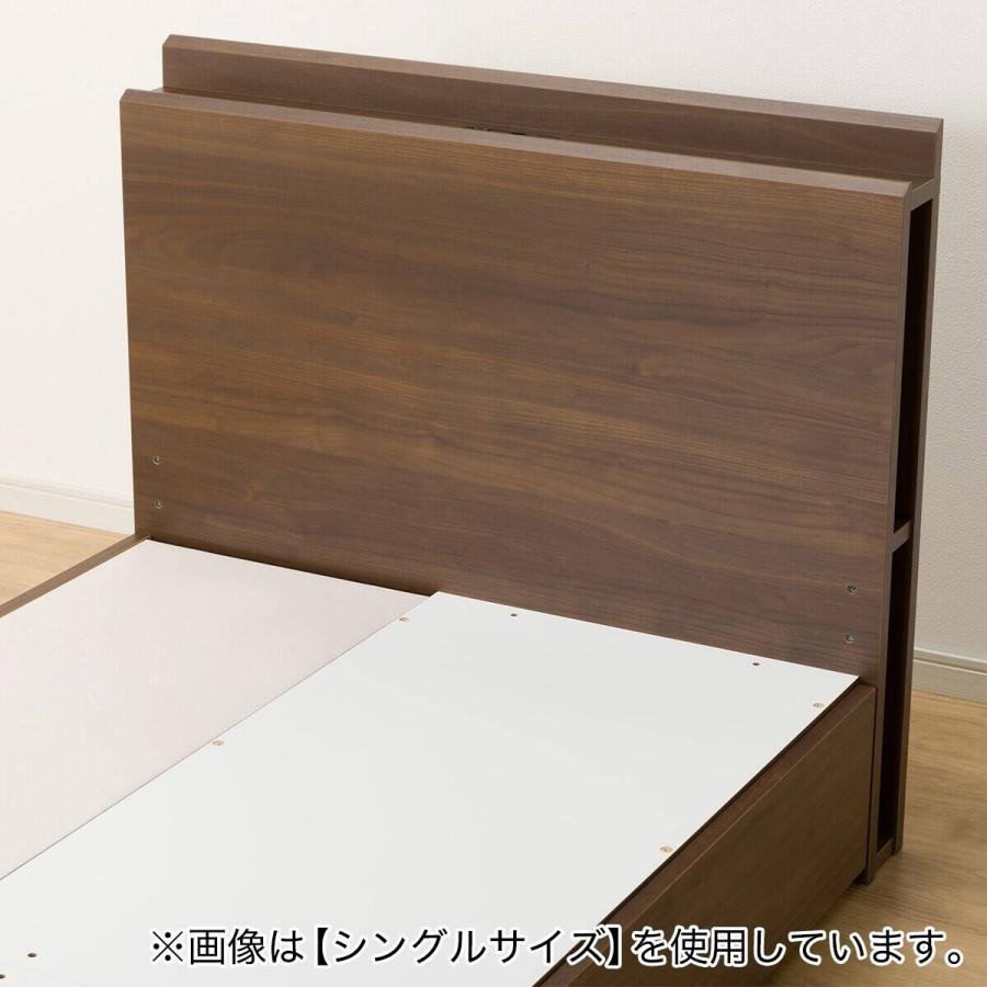 ニトリ（NITORI） 収納付きベッドフレーム セミダブル 棚・サイド収納