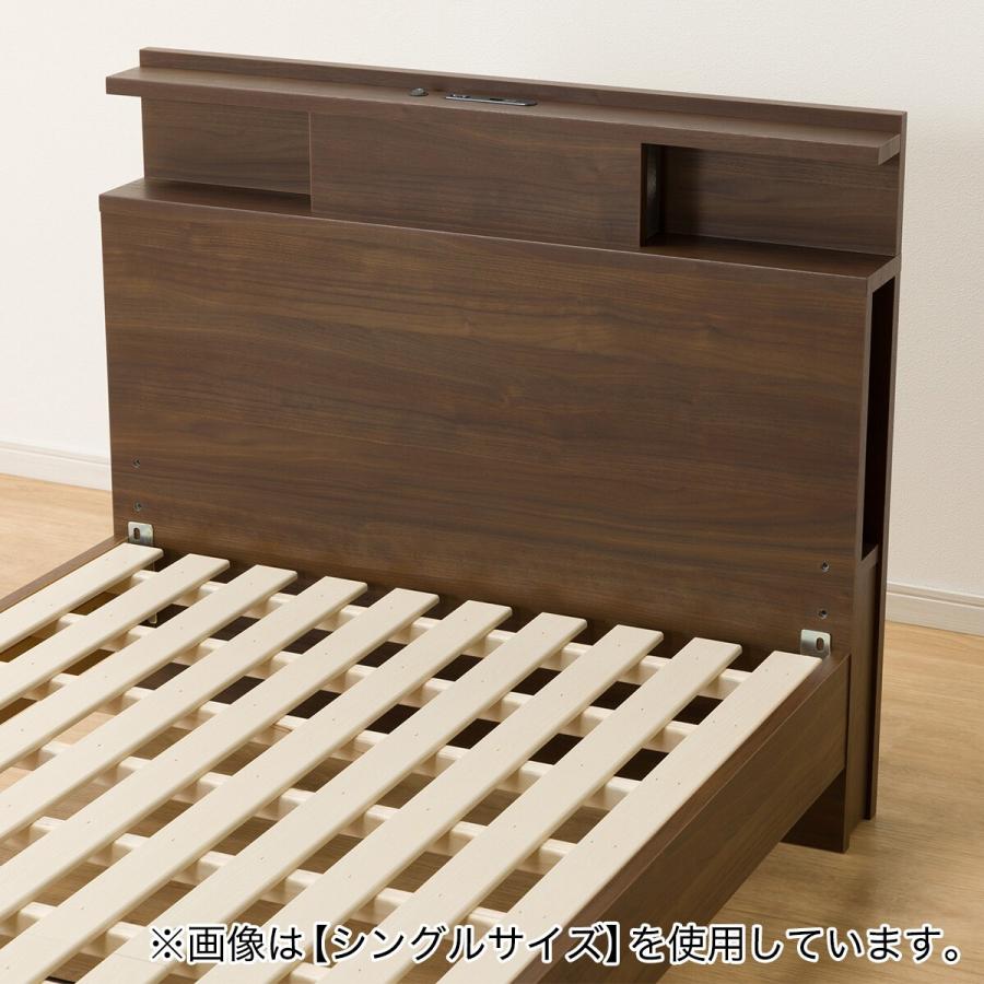 ニトリ セミダブル 棚・照明・サイド収納付きベッドフレーム(NS-004