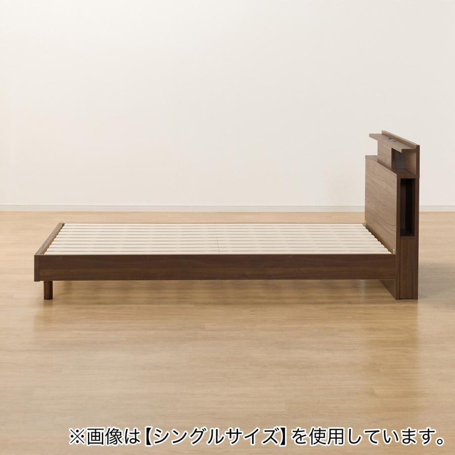 ニトリ（NITORI） セミダブル 棚・照明・サイド収納付きベッドフレーム