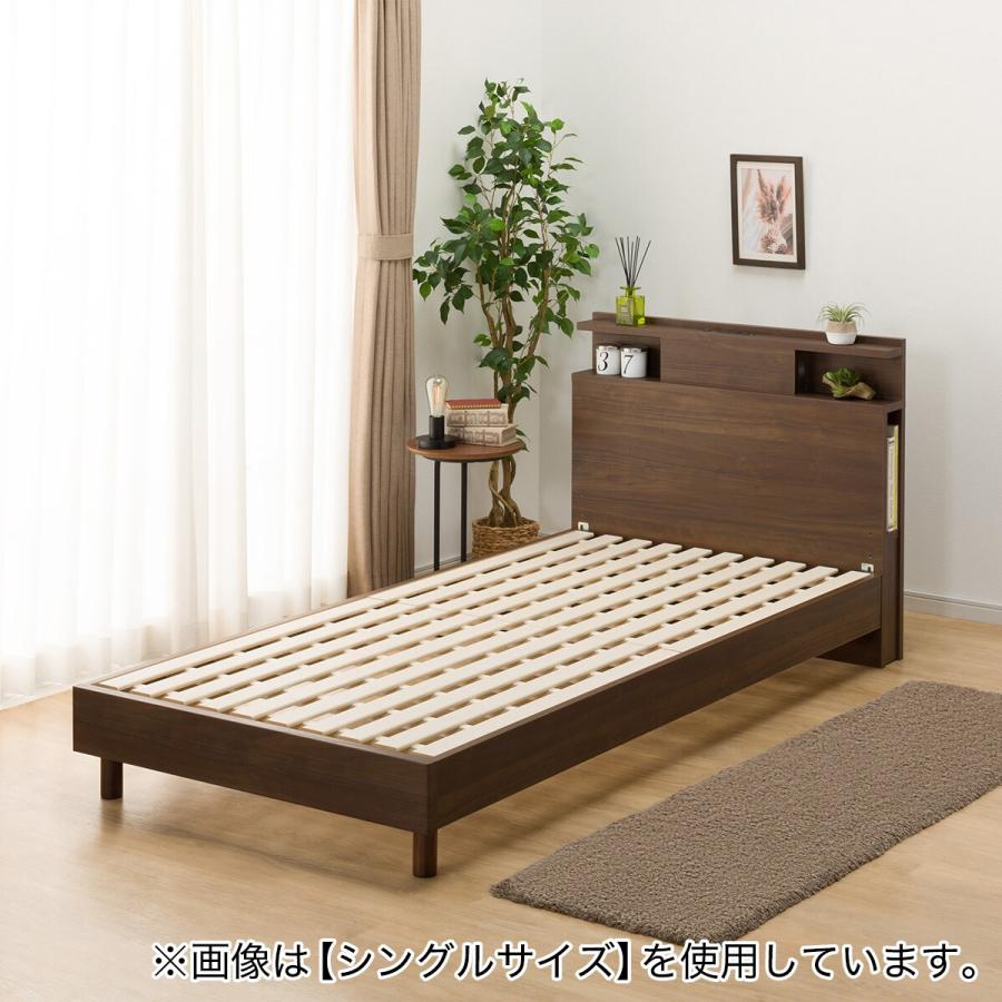 ニトリ（NITORI） セミダブル 棚・照明・サイド収納付きベッドフレーム