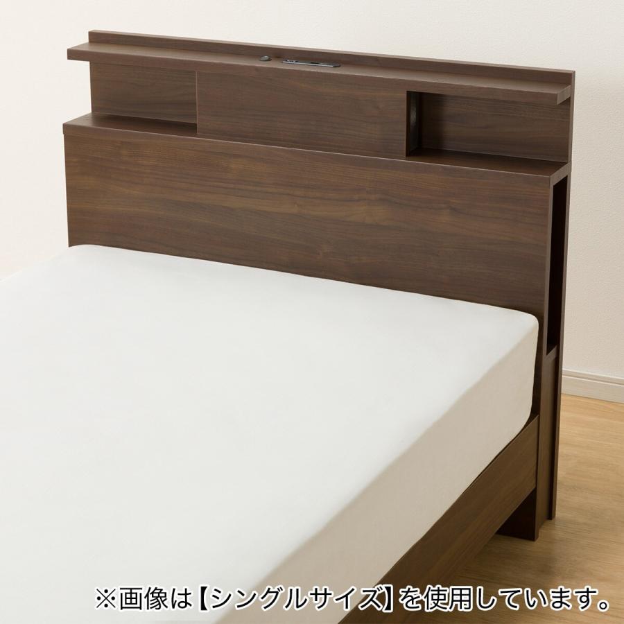 ニトリ（NITORI） セミダブル 棚・照明・サイド収納付きベッドフレーム