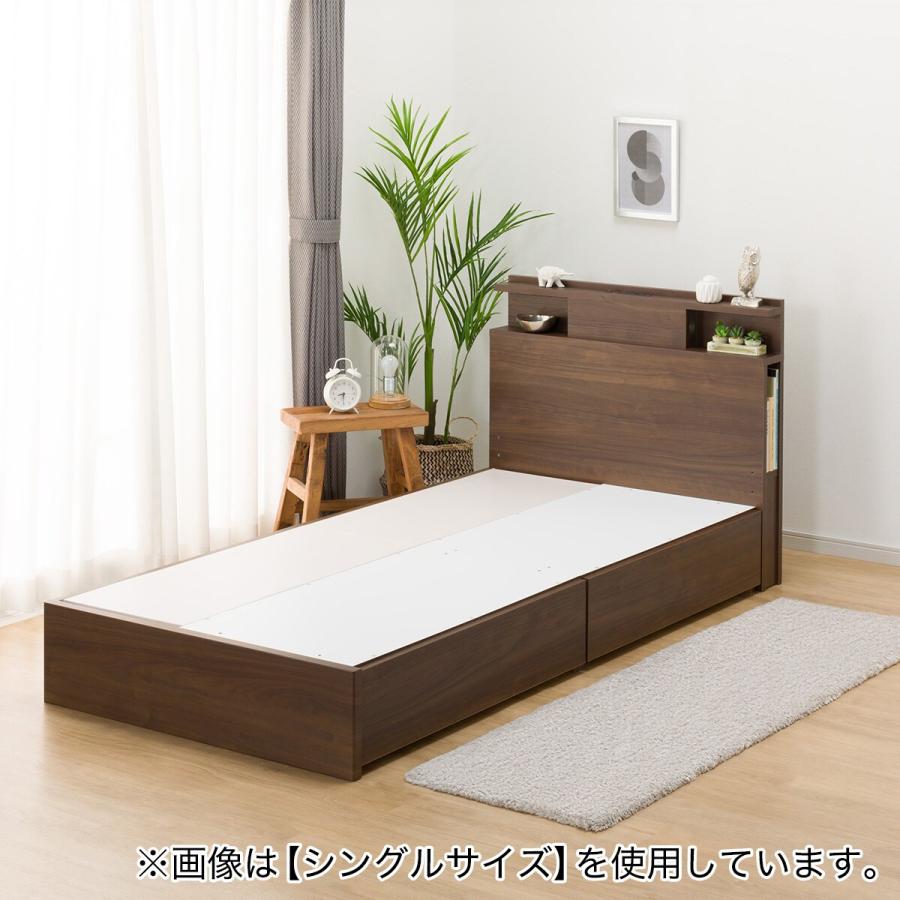 ニトリ（NITORI） 収納付きベッドフレーム セミダブル 棚・サイド収納