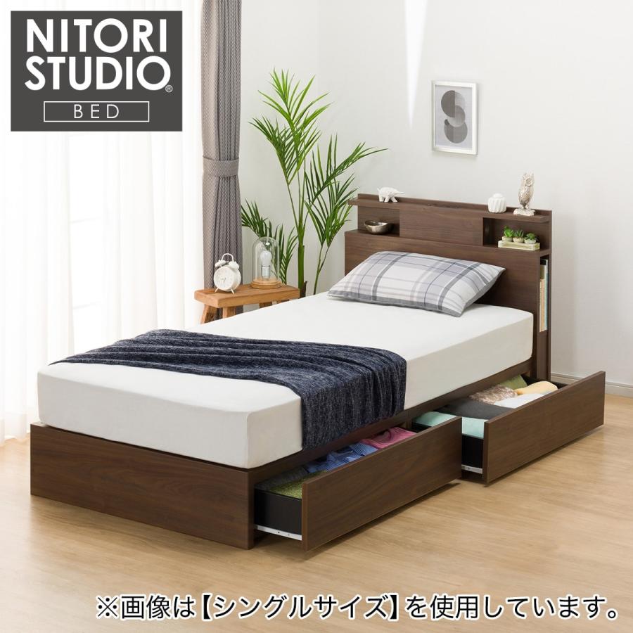 ニトリ（NITORI） 収納付きベッドフレーム クイーン 棚・サイド収納