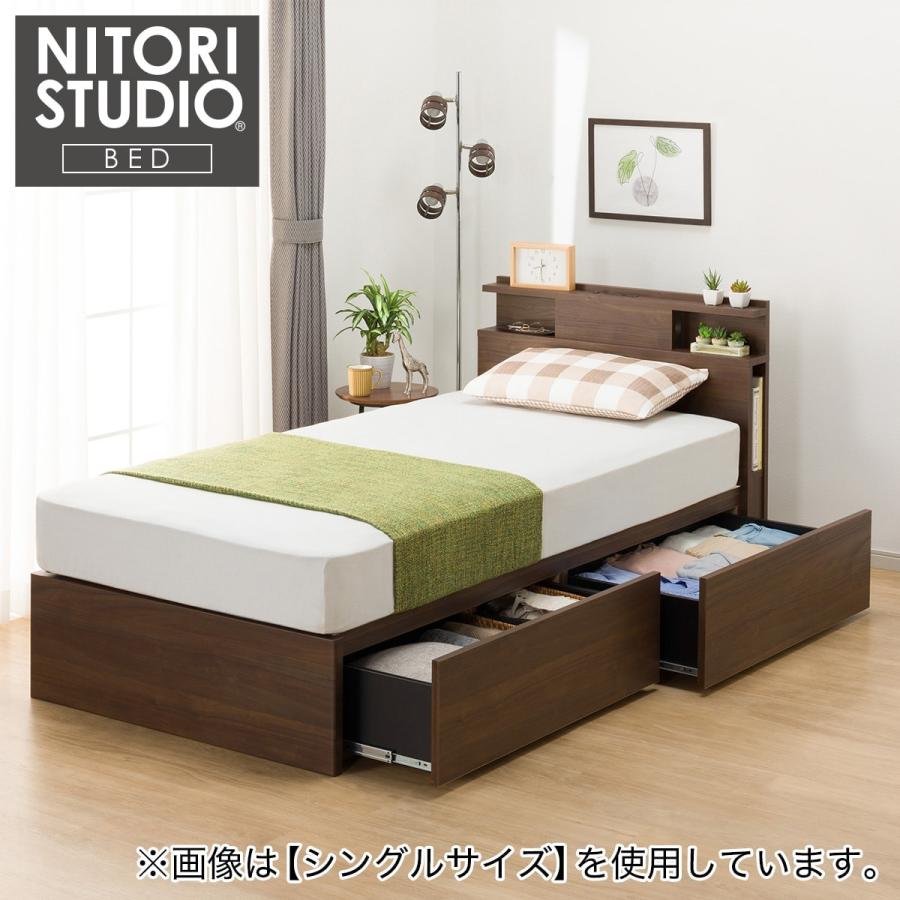 ニトリ クイーン 棚・照明・サイド収納付きベッドフレーム(NS ニトリ クイーン 棚・照明・サイド収納付きベッドフレーム(NS
