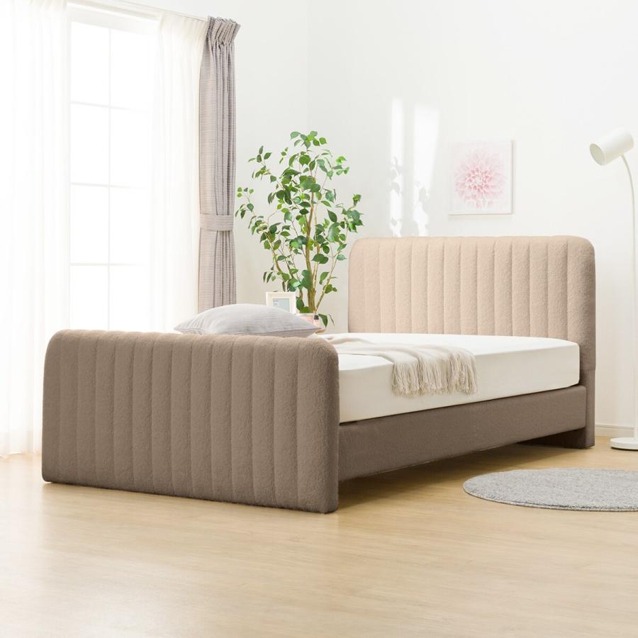 ニトリ ベッド セミダブル ふわふわベッドフレーム (SLK BR) 布