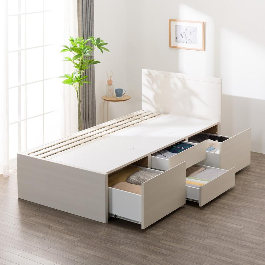 ニトリ（NITORI） 【大容量収納付き】すのこチェストベッドフレーム