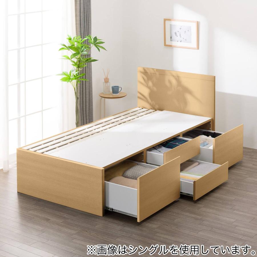 NITORI セミダブルベッド 深型引き出し付き ニトリ（NITORI） 大容量収納付き チェストベッドフレーム セミダブル