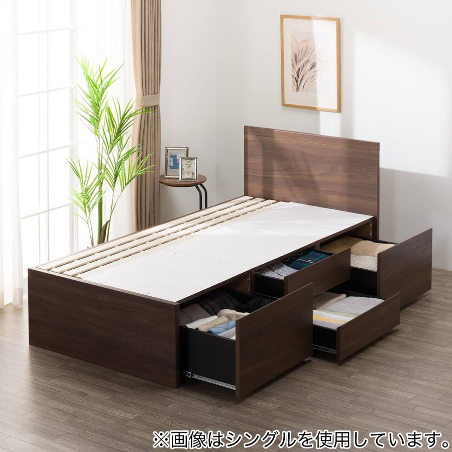 ダブルベッドフレーム(ジオ チェスト40J MBR) ニトリ（NITORI） 大容量収納付き チェストベッドフレーム ダブル (N