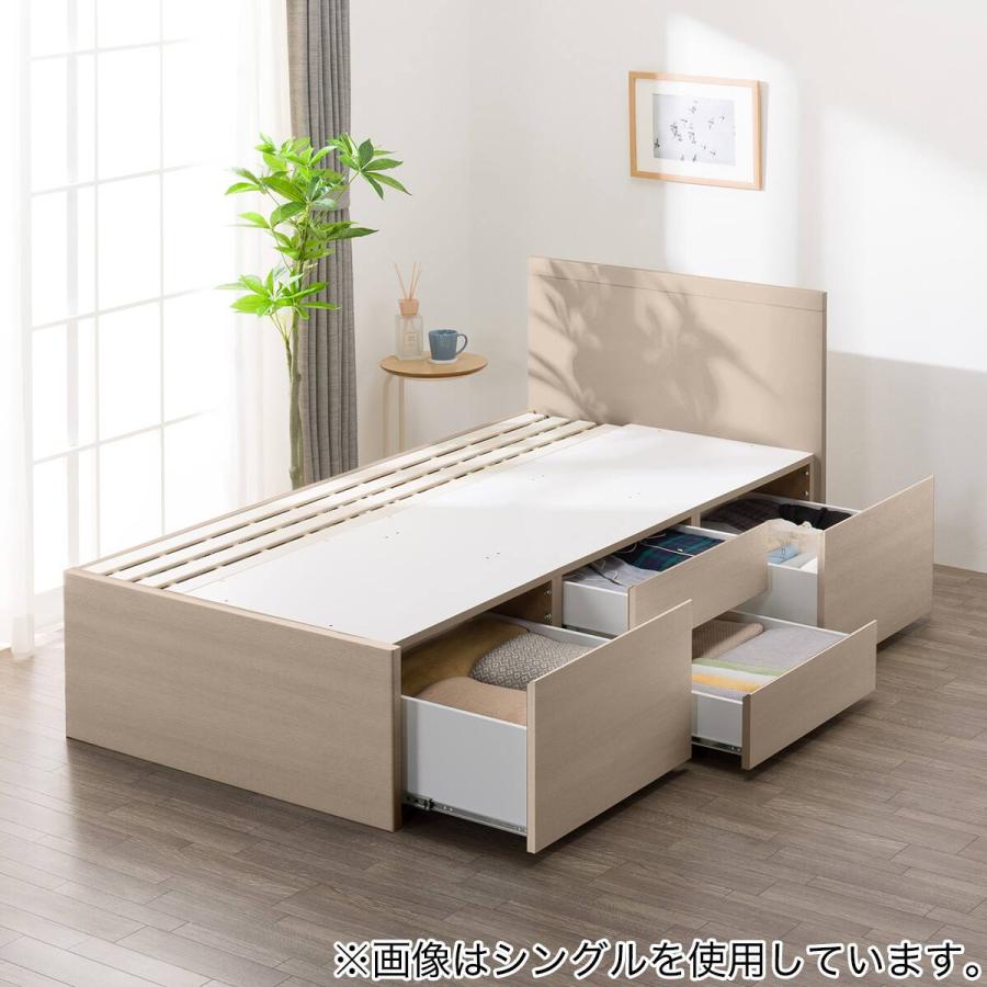 ニトリ（NITORI） 大容量収納付き チェストベッドフレーム ダブル (N