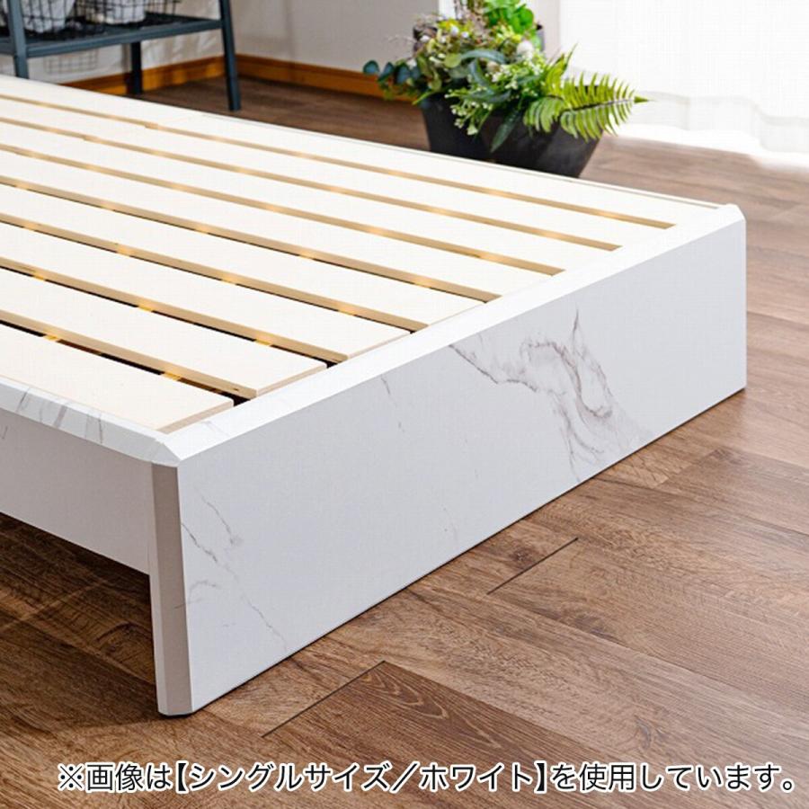 ニトリ 棚・照明付きベッドフレーム (セラミック調 D GY