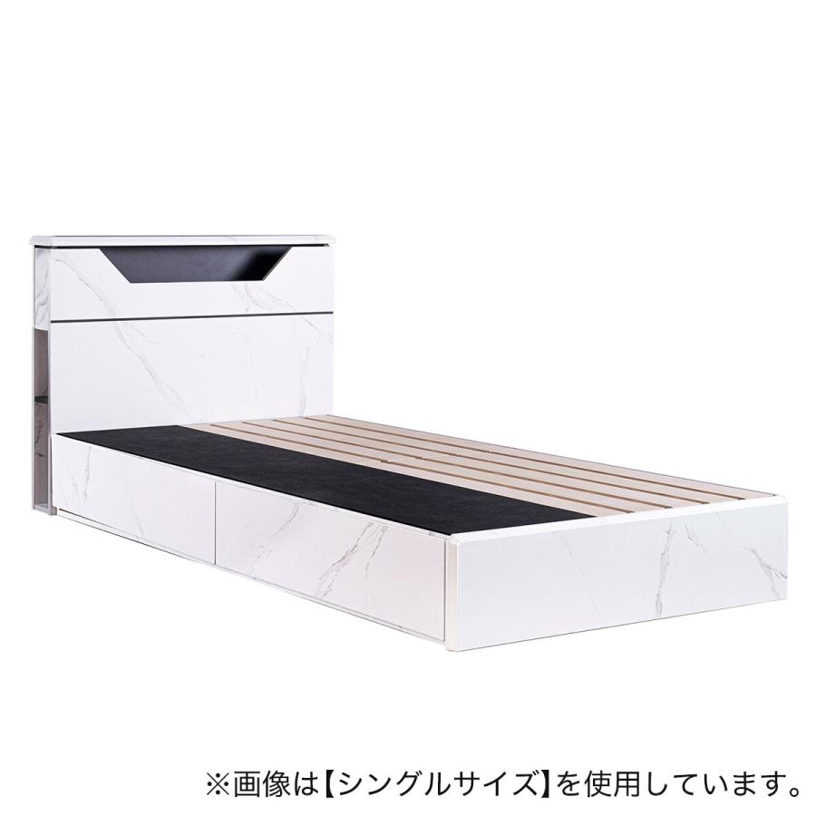 ニトリ ベッド 棚・照明付きチェストベッドフレーム (大理石調 D ニトリ ベッド 棚・照明付きチェストベッドフレーム (大理石調 D
