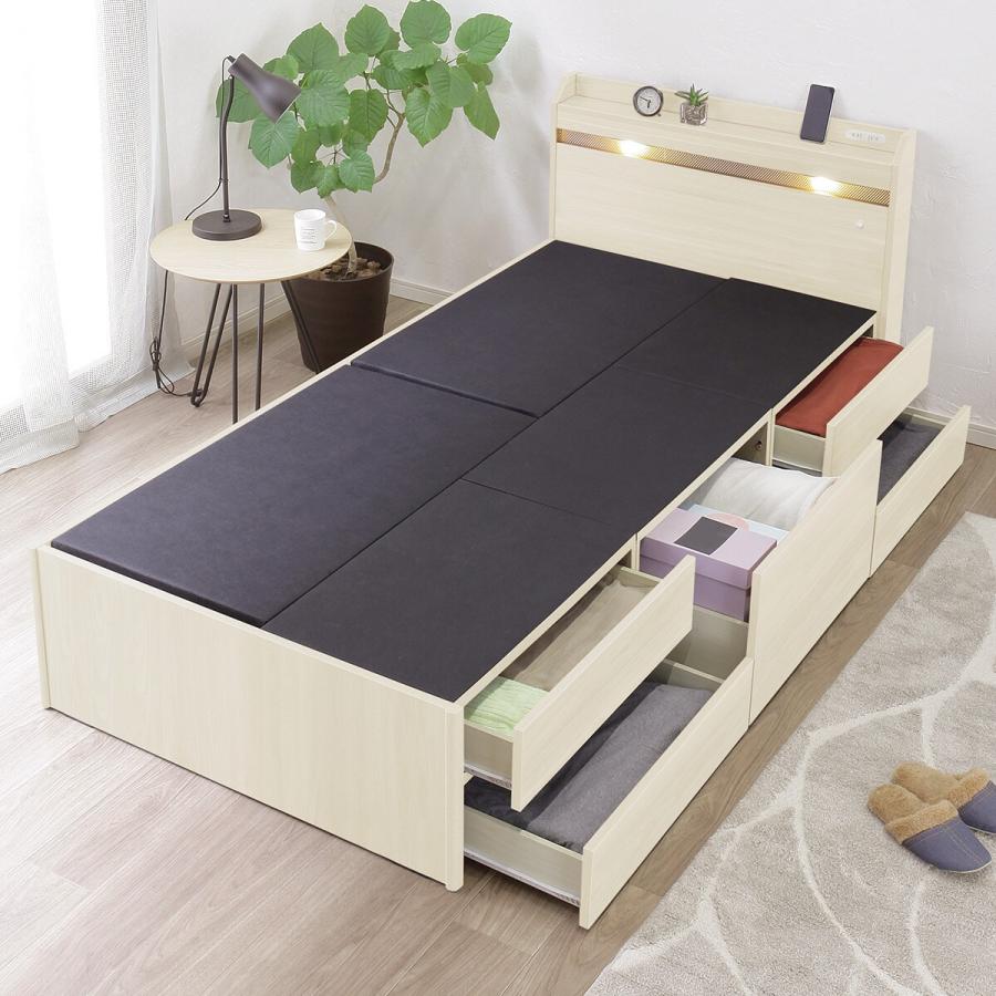 ニトリ（NITORI） シングル 豊富な収納力のチェストベッド (ホワイト