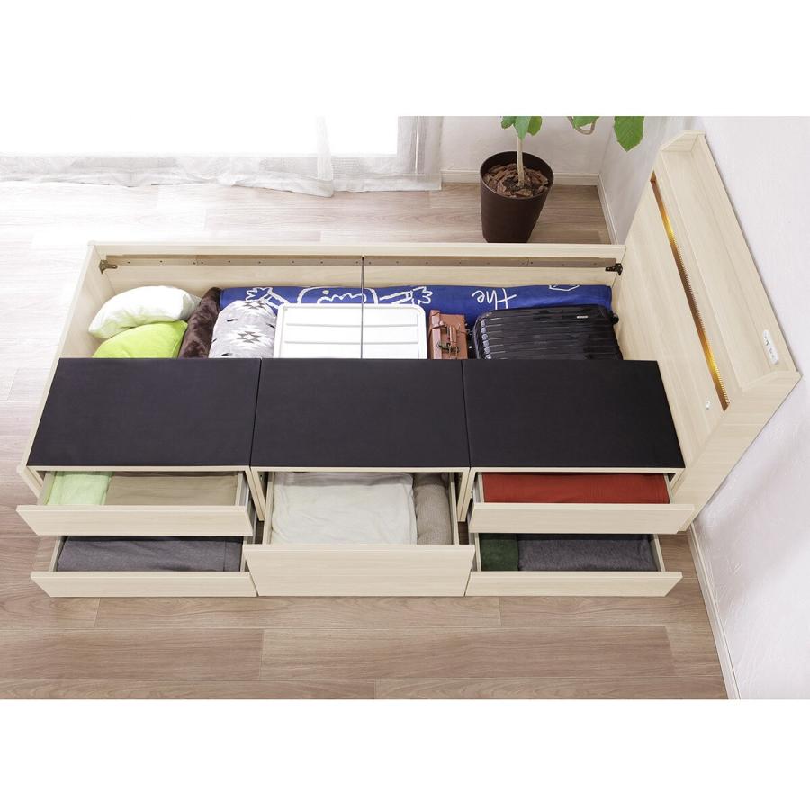 ニトリ シングル 豊富な収納力のチェストベッド (ホワイト) : ニトリ