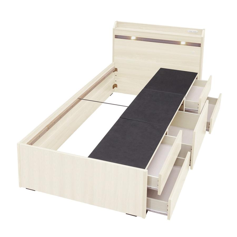 ニトリ（NITORI） シングル 豊富な収納力のチェストベッド (ホワイト