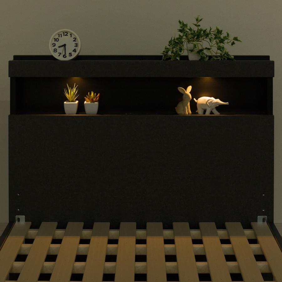 ニトリ ブラウン木製シングルすのこベッド 天然木棚付きすのこベッド ZUTH スモールシングル ブラウン