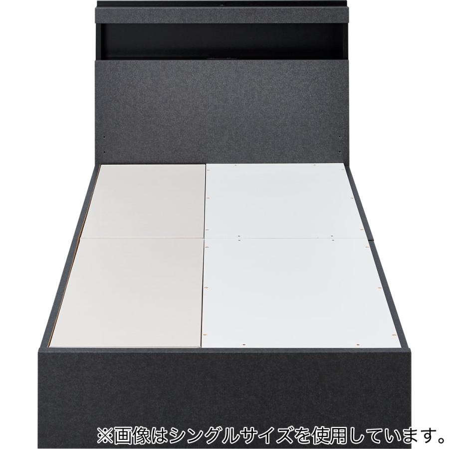 ニトリ（NITORI） 収納付きベッドフレーム セミダブル 棚・サイド収納