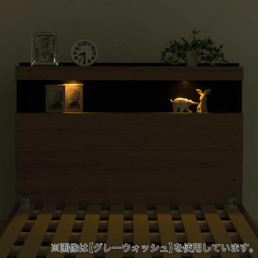 棚付きすのこセミダブルベッド すのこベッド セミダブル ベッド単品のみ 木製 耐荷重350kg 組立