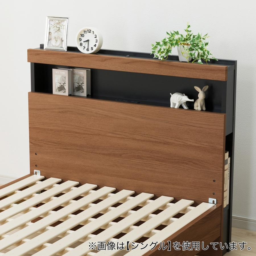 ニトリ ベッド ダブル 棚付きすのこベッドフレームNS-005 LEG