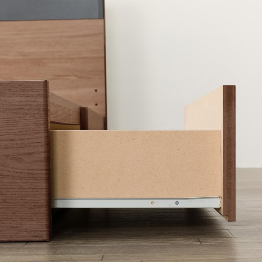 ニトリ（NITORI） ダブル 棚・ 収納付きベッドフレーム(NS-005 浅型