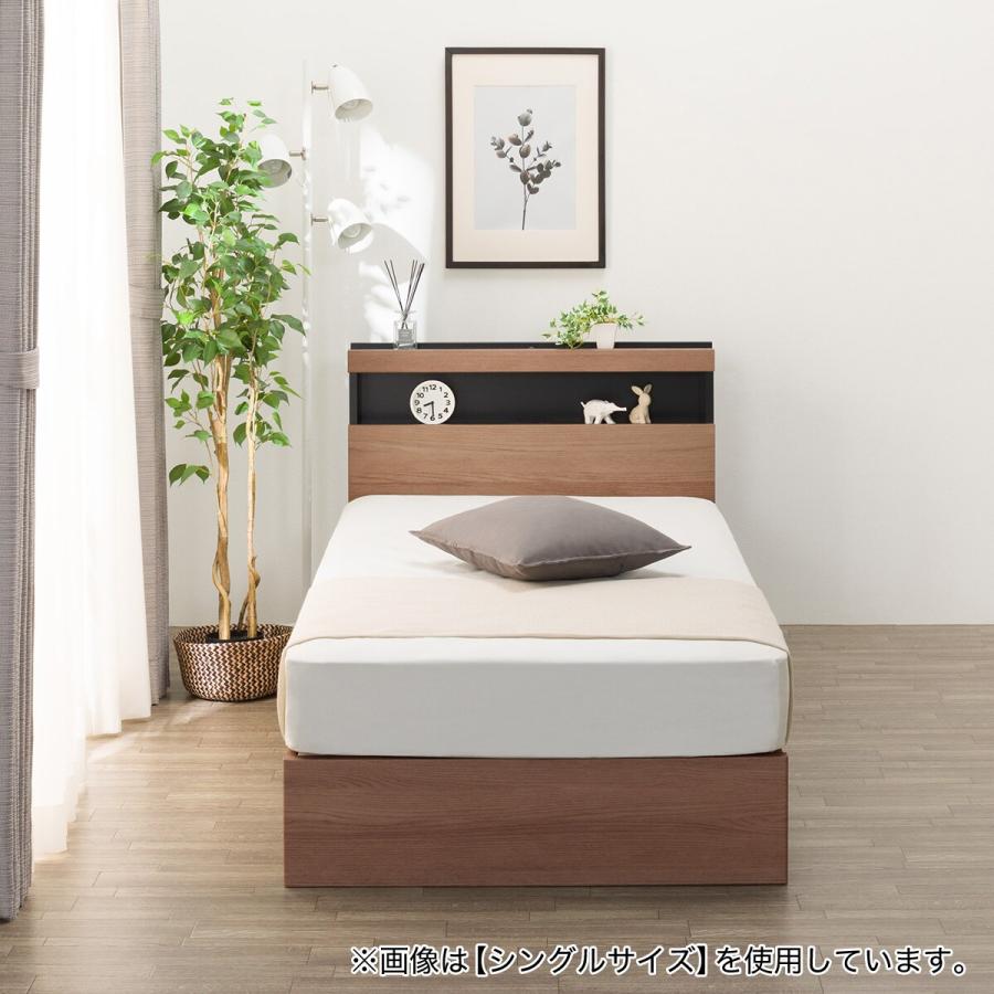 ニトリ（NITORI） ダブル 棚・ 収納付きベッドフレーム(NS-005 浅型