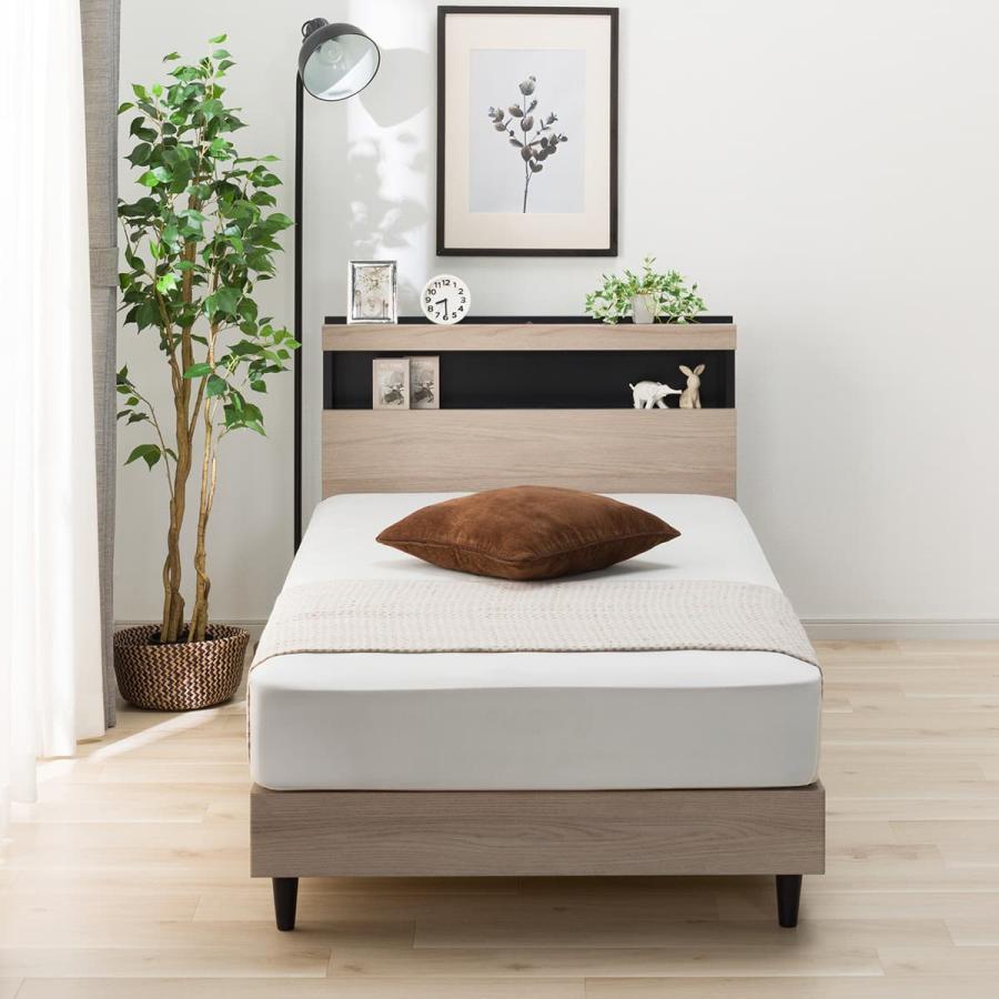 ニトリ（NITORI） ベッドフレーム シングル 棚・サイド収納・照明付き