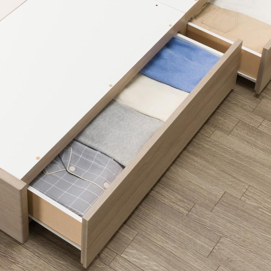 ニトリ（NITORI） ダブル 棚・ 収納付きベッドフレーム(NS-005 浅型