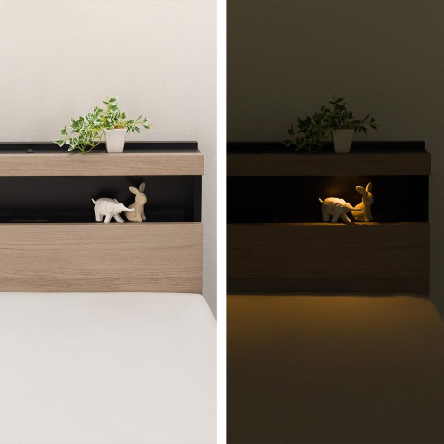 ニトリ（NITORI） ダブル 棚・ 収納付きベッドフレーム(NS-005 浅型