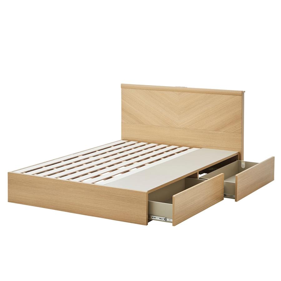 ニトリ すのこダブルベッドフレーム(KG フラット 深型 LBR