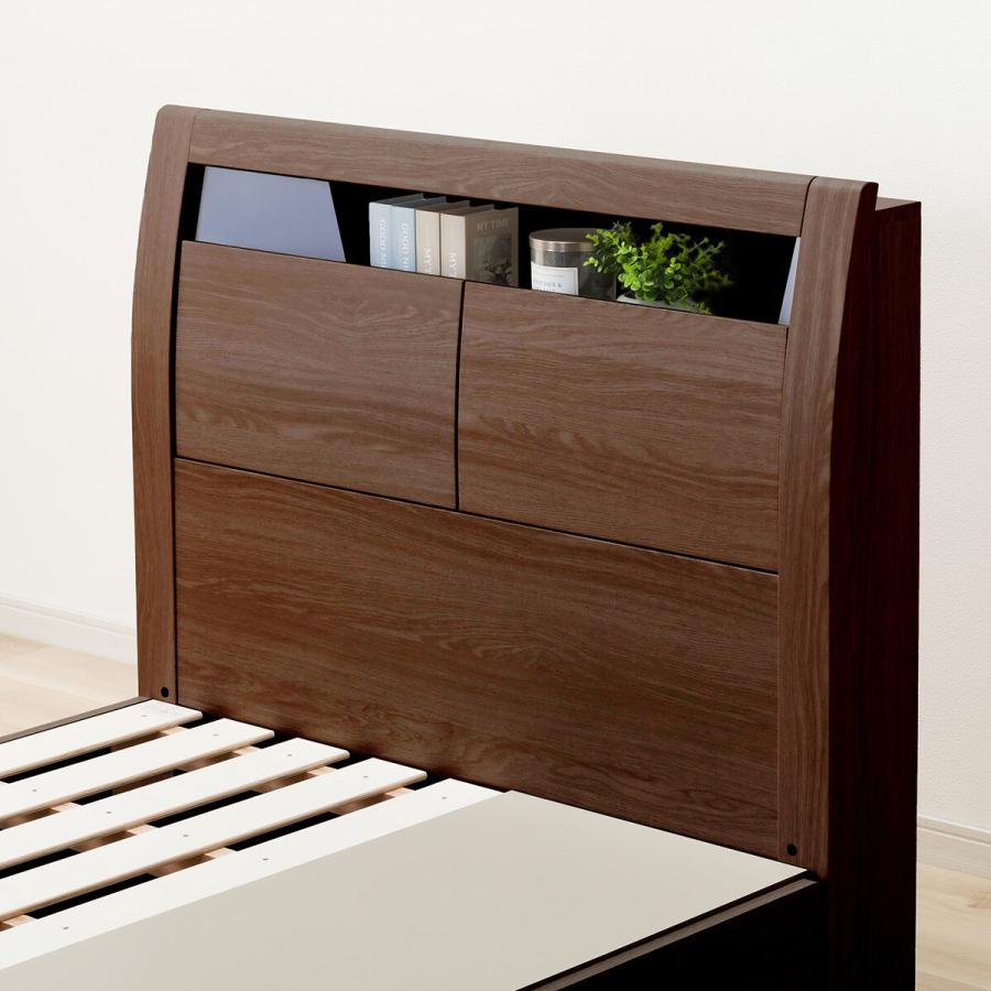 ニトリ シングルベッド 引き出し付き ブラウン ニトリ ベッド 引き出し収納付き シングルベッドフレーム(KR MBR