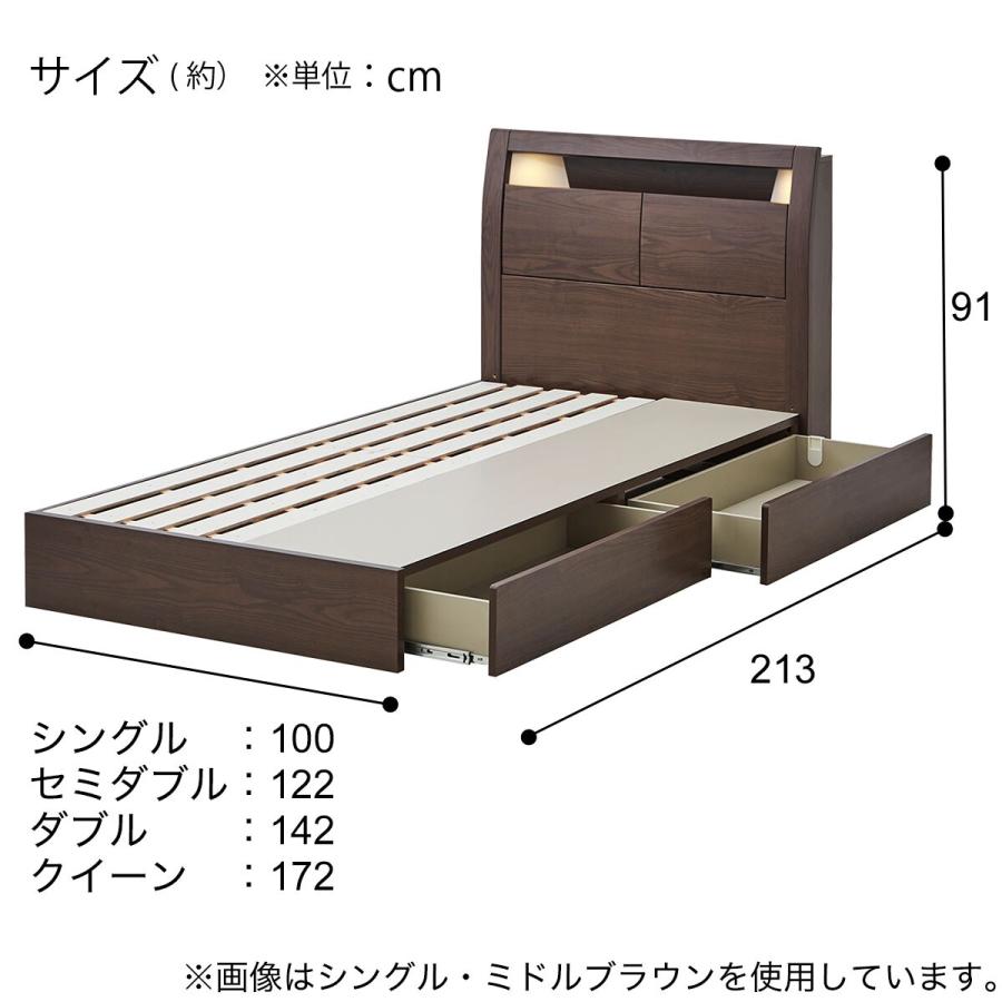 ニトリ（NITORI） 棚・コンセント・照明付きシングルベッドフレーム(KB