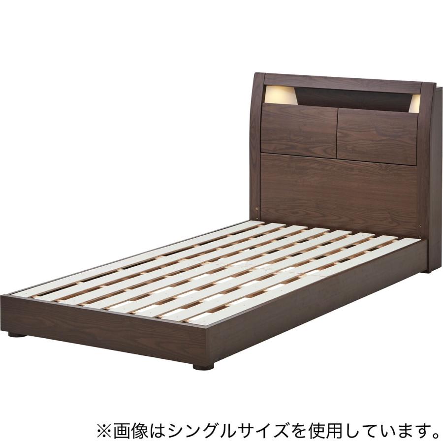 ニトリ セミダブルベッド ブラウン 天然木棚付きすのこベッド ZUTH セミダブル ブラウン | ニトリネット