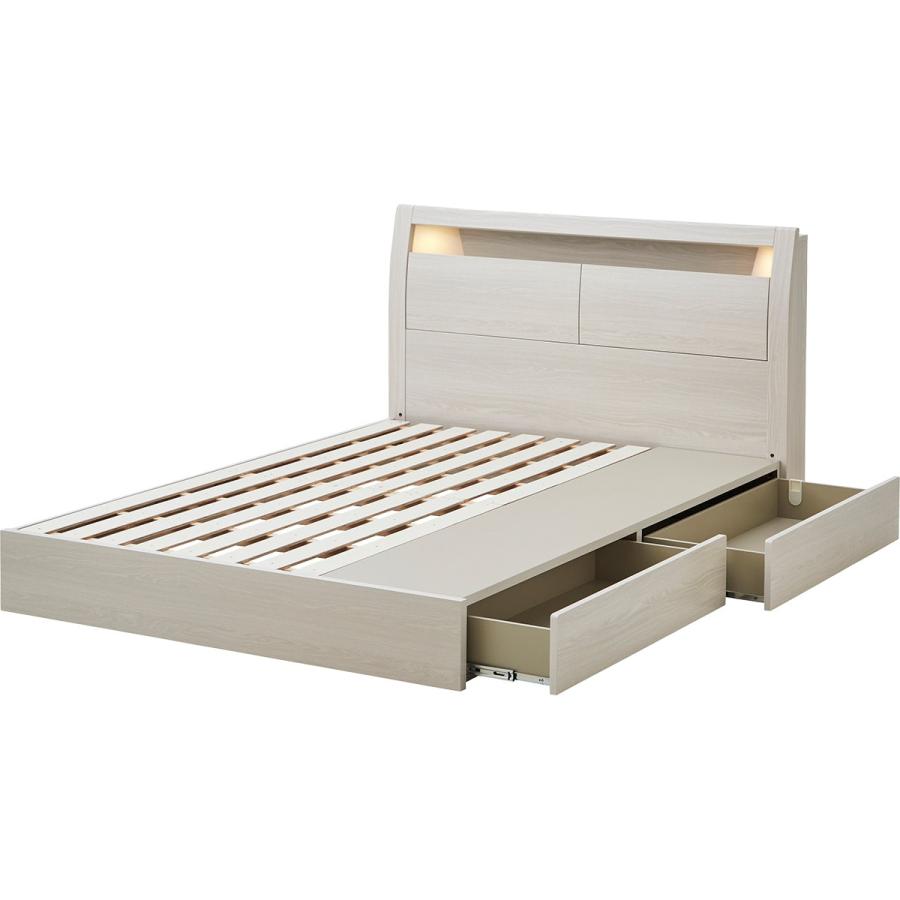 ニトリ（NITORI） 棚・コンセント・照明付きダブルベッドフレーム(KB