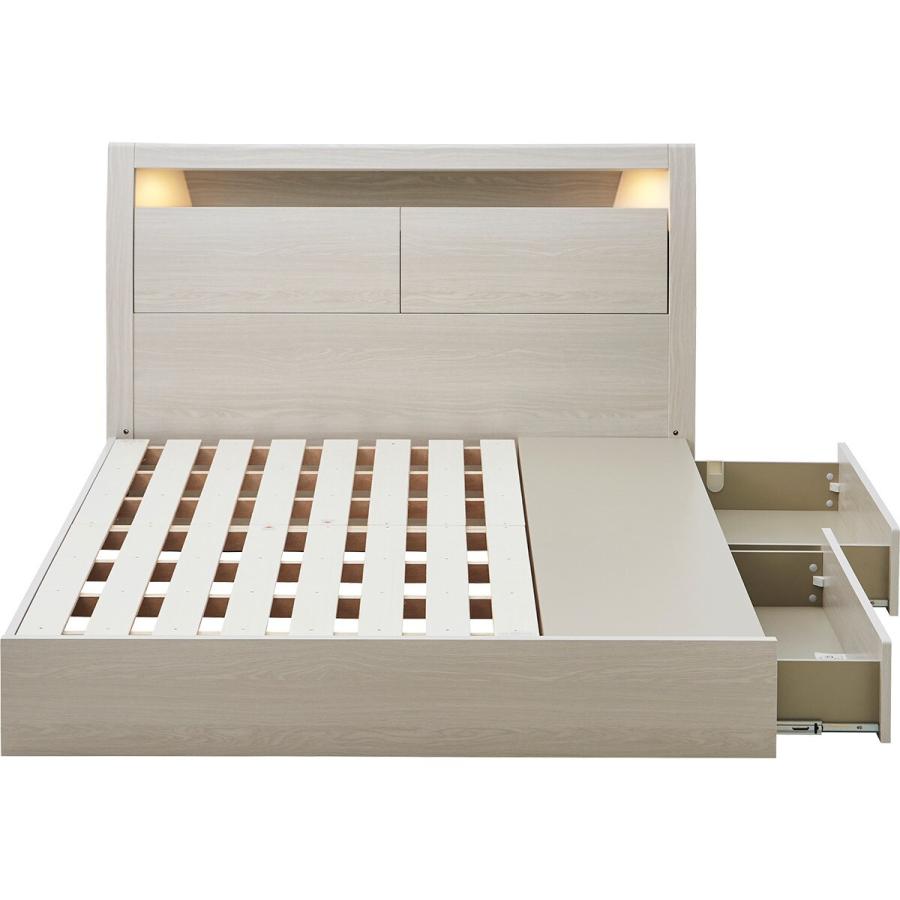 ニトリ（NITORI） 棚・コンセント・照明付きダブルベッドフレーム(KB