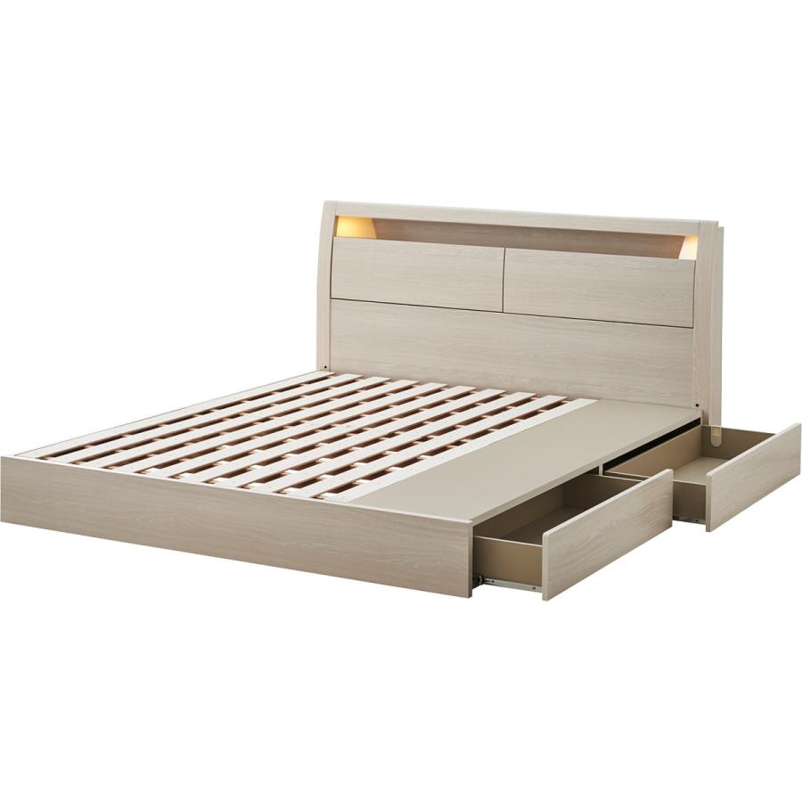 ニトリ（NITORI） 棚・コンセント・照明付きクイーンベッドフレーム(KB