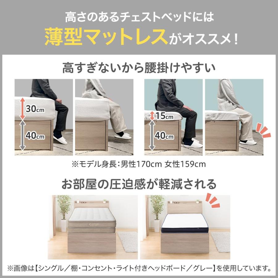 ニトリ（NITORI） 大容量収納×棚・コンセント付き チェストベッド